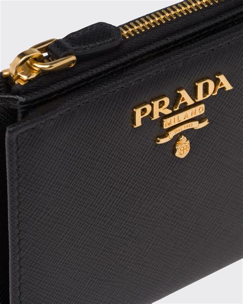 prada saffiano wallet black womens|authentic Prada saffiano leather wallet.